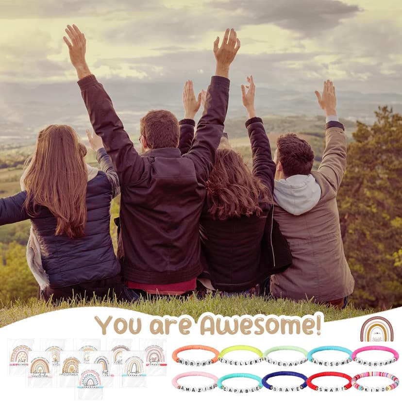 Motivational Mental Health Gifts Friendship Inspirational Bracelets Bulk Our Class Is a Family Bracelets for Student Employee