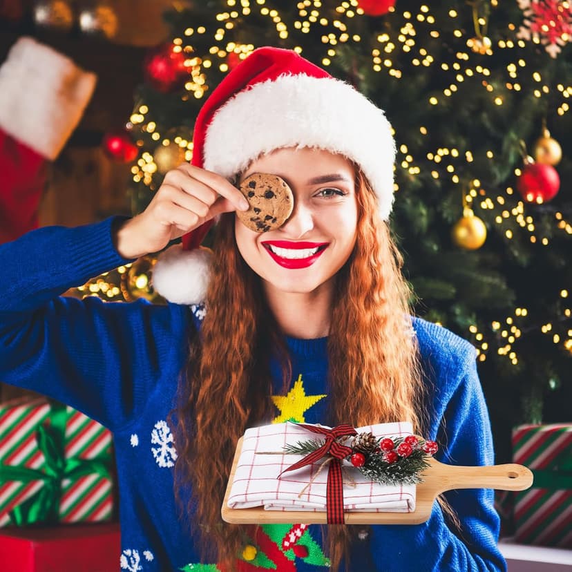 Amyhill 8 Set Christmas Kitchen Gifts Christmas Cutting Board Set with Red Berry Tea Towels Xmas Charcuterie Boards Cooking Housewarming Neighbor Gifts for Kitchen Holiday Party Decor