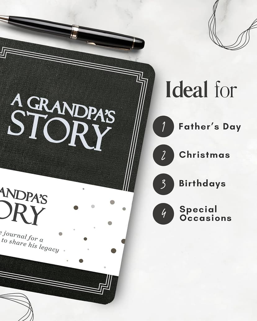 Grandpa's Life Story Journal (Hardcover): A Meaningful Keepsake for Grandpa to Share His Journey & Memories, Book Includes 250+ Prompt Questions, Sentimental Gift for Father's Day, Birthday, Christmas