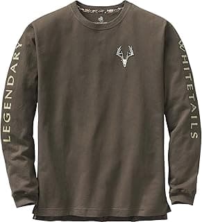 Legendary Whitetails Men's Long Sleeve T-Shirt Graphic Tee Preshrunk 100% Heavyweight Cotton