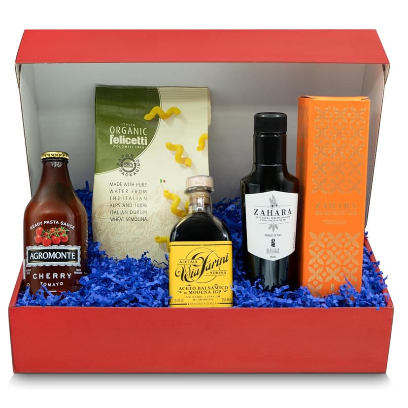 Brava Giulia Italian Gift Box – Premium EVOO, Aged Balsamic, Organic Pasta & Tomato Sauce | Gourmet Food Set from Italy | Holiday & Hostess Gift