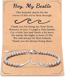 Tarsus Gift for Friends, The Waves of Life We've Through Together, Woman Friendship Gifts Idea, Wave Bracelet for Best Friend Bestie Soul Sister Birthday Gifts For Her
