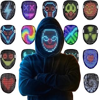 Mr.Pang LED Mask Light up Mask with Gesture Sensing, Cool Face Transforming Mask, Perfect Gifts for Halloween Christmas Birthday Cosplay Party