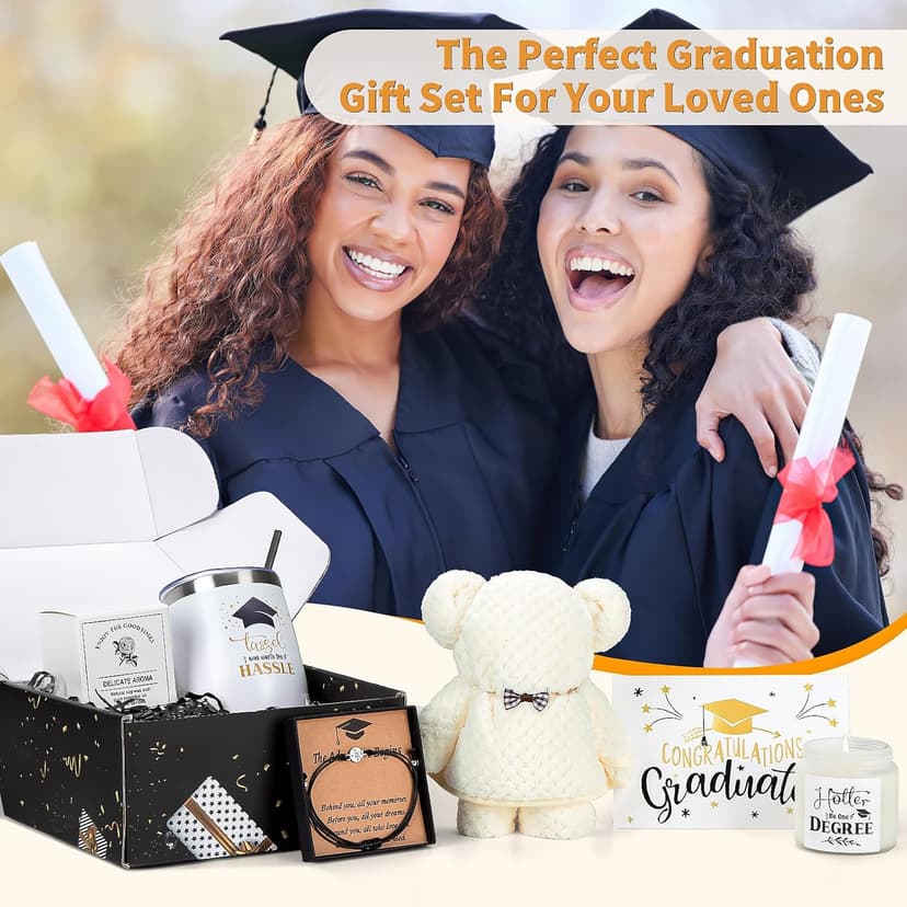 Graduation Gifts for Her Him 2025 College Graduation Gift for Women, Daughter, Sister, Friend Congratulations Gifts for Graduate Personalized Graduation Gifts with Tumbler, Beartowel
