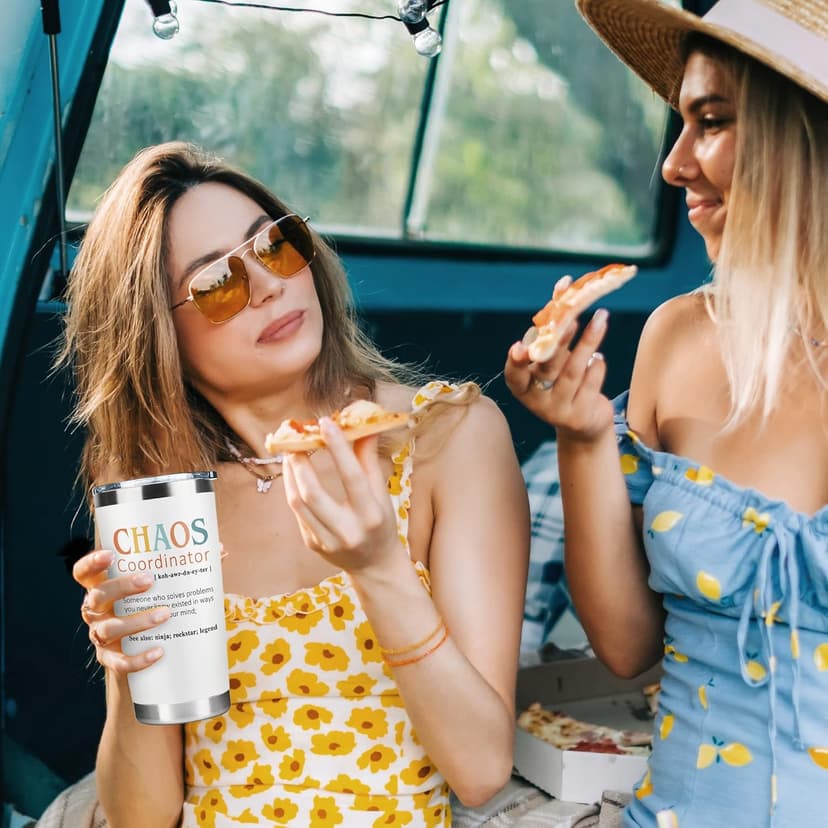 Thank You Gifts for Women, Boss Lady, Coworkers, Manager, Office, Teacher, Nurse, Mom, Her - Chaos Coordinator Gift Ideas - Valentines, Birthday Drinking Cup - 20 Oz Stainless Steel Tumbler