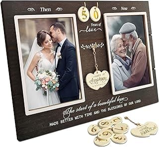 Anniversary Wedding Gifts for Couple Parents Wife Husband, Then & Now Anniversary Picture Frames(3 Options)