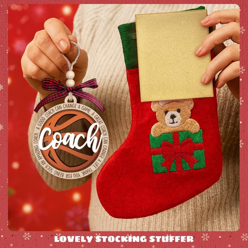 MAPDTWO Basketball Coach Ornament - Basketball Coach Gifts - Christmas Thank You Appreciation Sports Gifts for Coaches - 2 Layered Wood Ornament 2025
