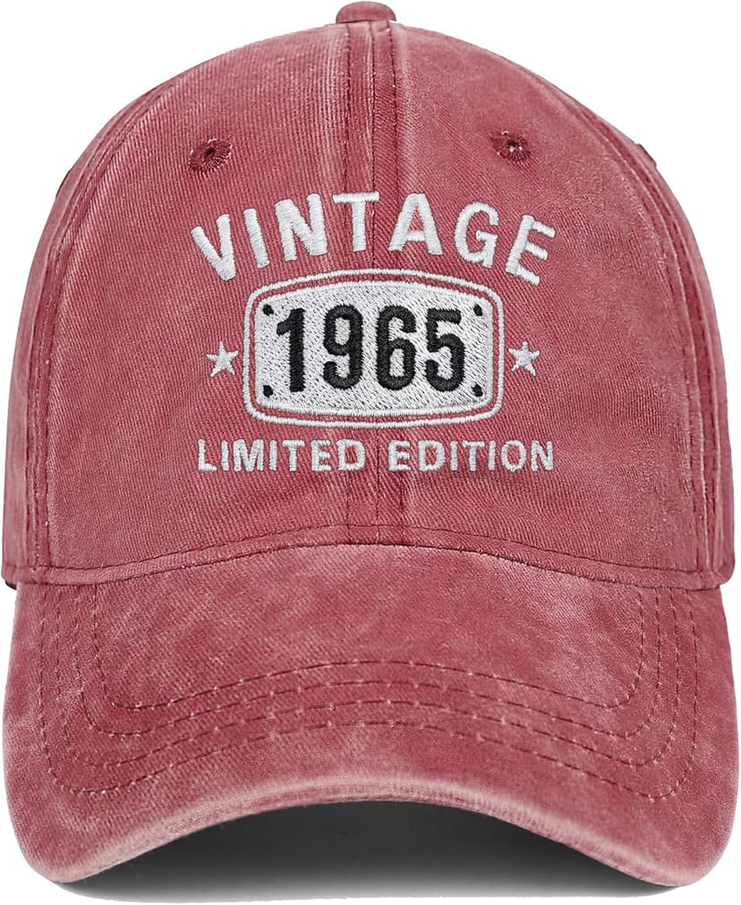 60th Birthday Gifts for Men Women 1965 Hats Vintage 60 Year Old Embroidered Baseball Cap