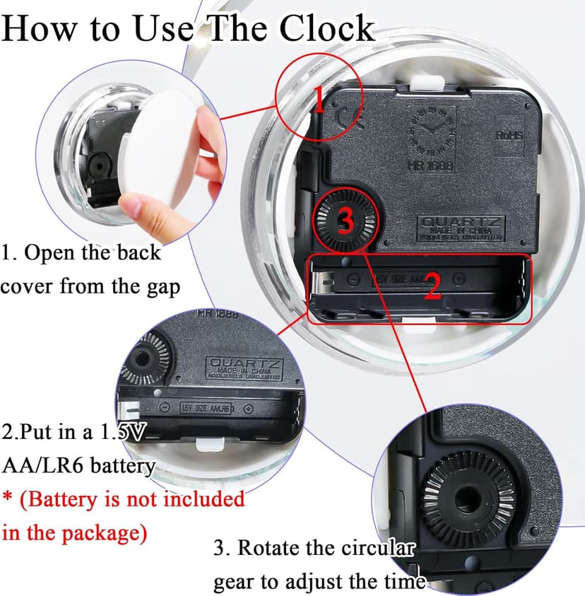 YWHL 25th Wedding Anniversary Clock Gifts for Couple, 25 Year Anniversary Keepsake Gifts for Husband/Wife, Glass Clock Decoration for 25 Years for Marriage (Battery not Included)