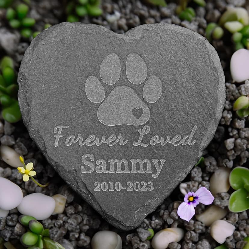 Dog Memorial Gifts for Loss of Pet - Personalized Loss of Dog Memorial Stone - Loss of Cat Sympathy Stone - Personalized Pet Loss Gifts - Sympathy Gift for Dog Passing Away - 4*4 Inches Memorial Stone