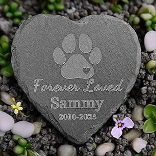 Dog Memorial Gifts for Loss of Pet - Personalized Loss of Dog Memorial Stone - Loss of Cat Sympathy Stone - Personalized Pet Loss Gifts - Sympathy Gift for Dog Passing Away - 4*4 Inches Memorial Stone
