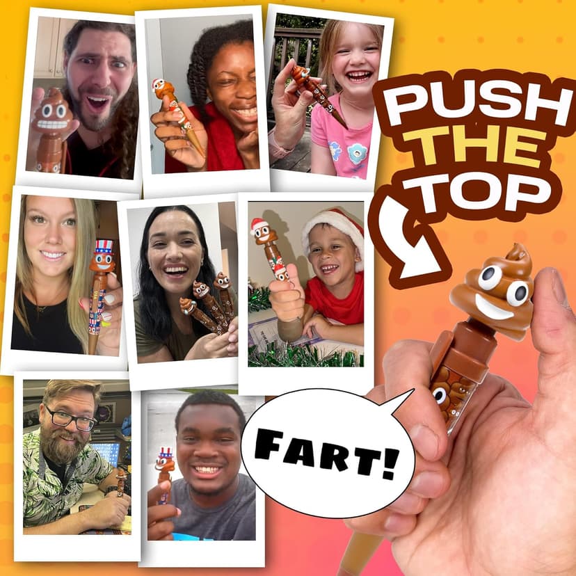 Farting Poop Pen with Multiple Funny Sounds - Perfect Novelty Gift for Teens, Kids & Boys - Functioning Pen & Prank Toy for The Entire Family, Fun Gag Gifts with Big Laughs (Original)