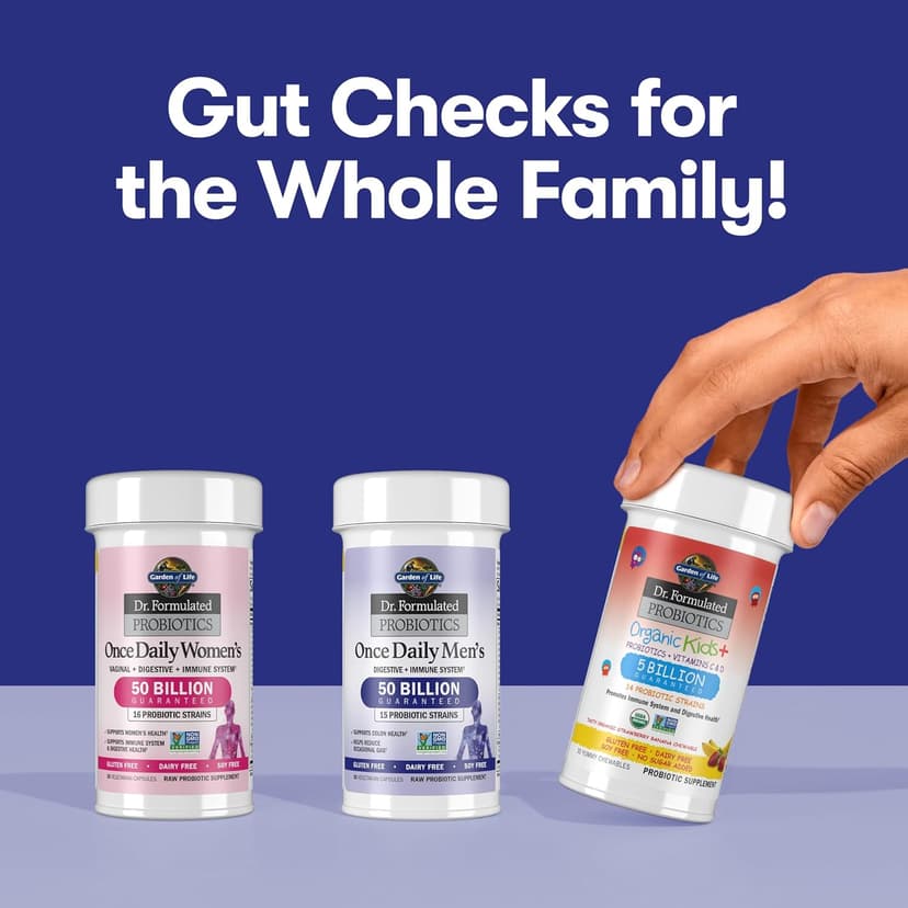 Garden of Life Garden of Life Probiotics for Men, Dr Formulated 50 Billion CFU 15 Probiotics for Digestive Health + Organic Prebiotic Fiber, Colon & Immune Support, Daily Gas Relief, Shelf Stable, 30 Capsules