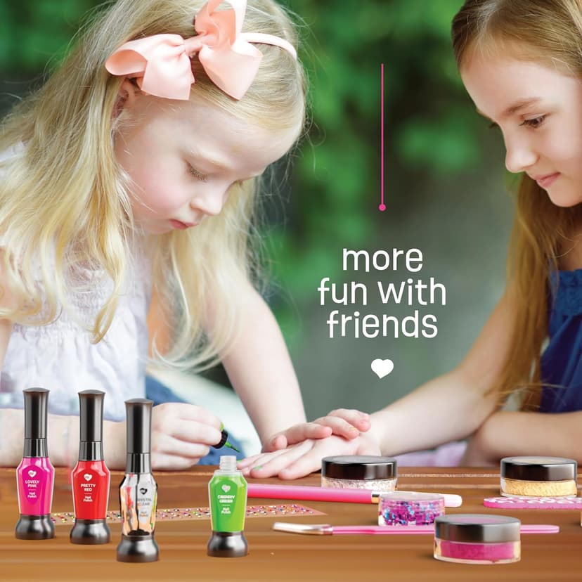Nail Art Studio for Girls - Birthday Gift - Nail Polish Kit for Kids Ages 7-12 Years Old - Girl Gifts Ideas - Gift Set - Girly Stuff - Polish, Pens, Glitter, Stickers, Gems, Filer - 8 9 10 11 12 Year