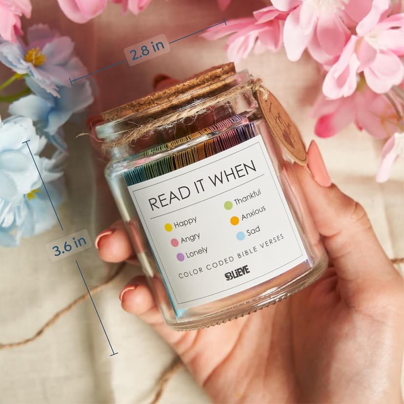 BLIEVE- Bible Verse Jar, Read Me When Bible Verses Jar For Daily Encouragement, Inspirational Prayer & Reflection, Christian Gifts For Women and Men, Religious Graduation Gifts For Her, Gift For Mom