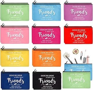 Paterr 20 Pcs Friend Cosmetic Bags Friend Group Gifts Friendship Makeup Pouch Bulk Christmas themed Gifts for Women Bestie Birthday Day