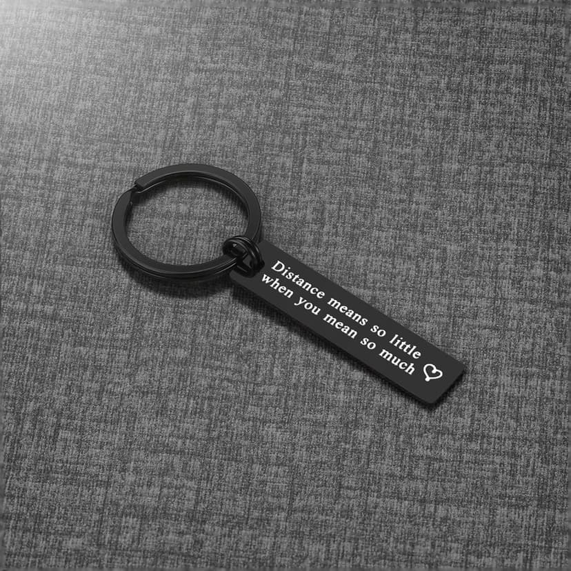 Couple Keychain for Boyfriend Girlfriend Long Distance Relationship Gift Keyring Going Away Gift for Husband Wife Couples Jewelry Brithday Valentines Gift Anniversary Keychain Gift,His and Hers Gift