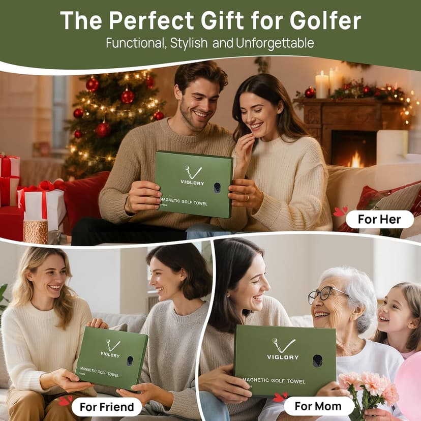 Magnetic Golf Towel for Bag 18" x 18" with Clip Exclusive Cleaning Pocket Microfiber Waffle Ultra Absorbent Club Ball Cleaner Essential Golf Accessories and Gifts for Women(Purple 1 Pack)