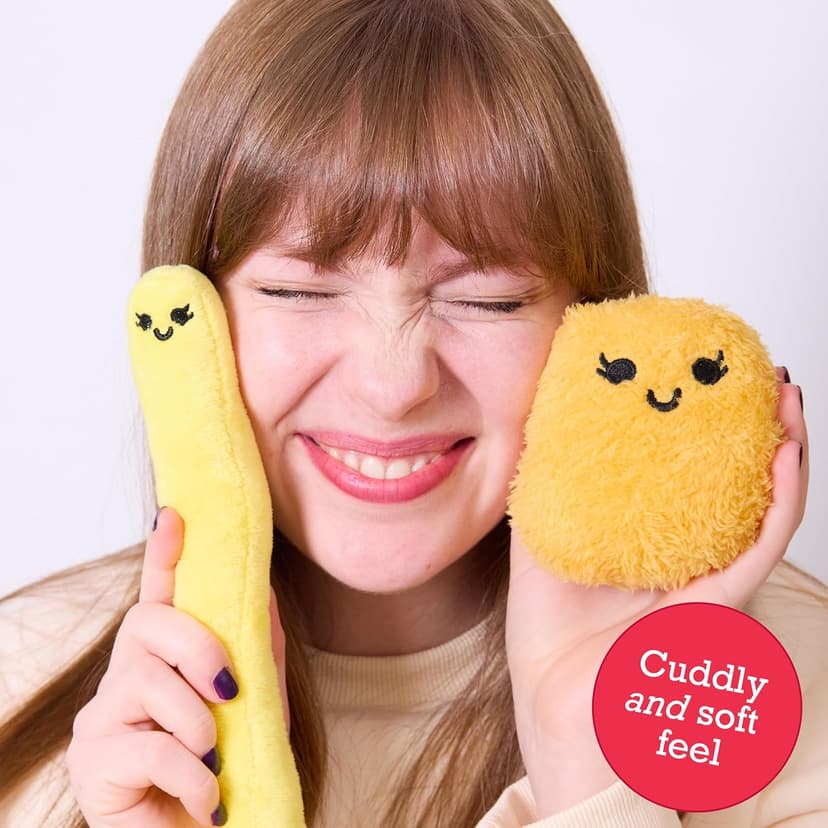 WHAT DO YOU MEME? Emotional Support Chicken Nuggets by Relatable, Cuddly Plush Toys and Stuffed Animals, Includes 5 Plushies with Basket, Funny or Cute Holiday Stocking Stuffer