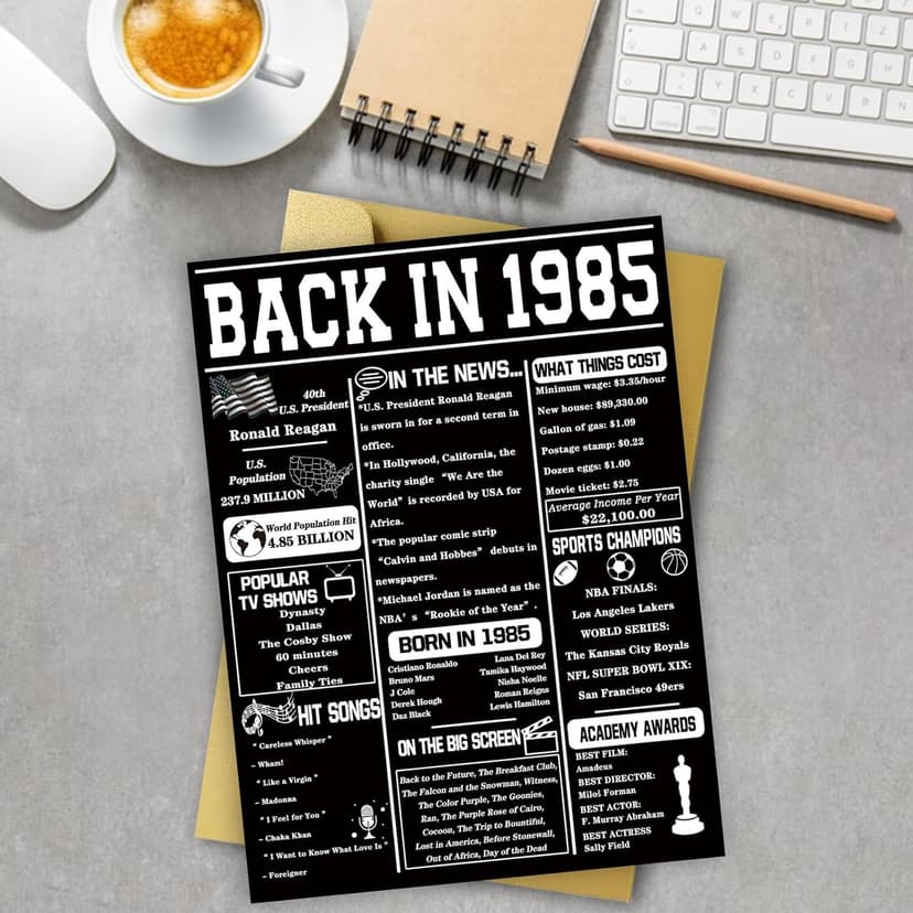 Asmallgf Jumbo 40th Birthday Gift Card with Envelope, Funny Turning 40 Bday Decorations for Mom Dad, Unique Forty Years Old Birthday Gift Idea for Women Men