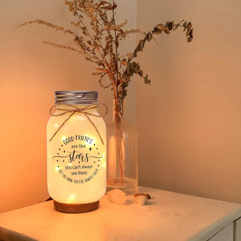 Maracco Christmas Best Friends Gifts for Women, Mason Jar Night Lights for Friend, BFF, Coworker, Friendship Gifts Friends Birthday Gifts for Women