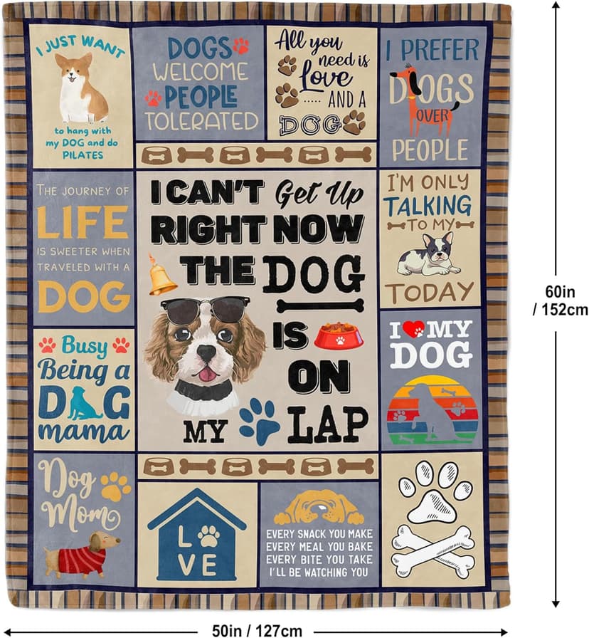 Dog Mom Gifts for Women, Dog Lovers Gifts, Presents for Dog Lovers/Moms Women, Doggie Blanket 50"x60", Presents from Doggie to Mom