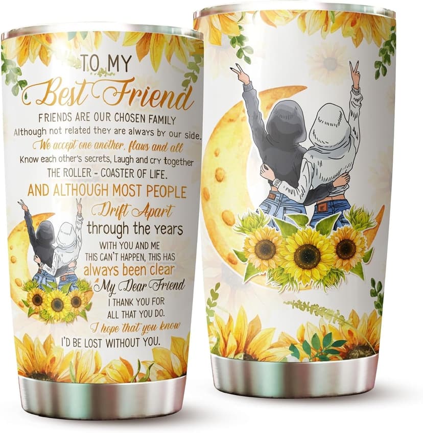 Gift for Best Friend - Best Friend Tumbler - Gifts for Bestie Women - Bestie Cup - Gifts for Best Friend Woman on Birthday, Christmas - To My Best Friend Coffee Mug - Bestie Tumbler 20 Oz