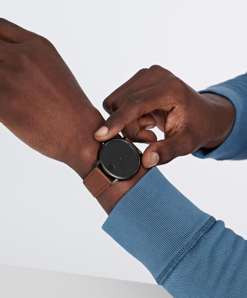 Movado Face Men's Luxury Quartz Watch - Swiss Movement - Water Resistance 30 Meters (3ATM) - Elegant Timepiece - Gift for Him - 41mm