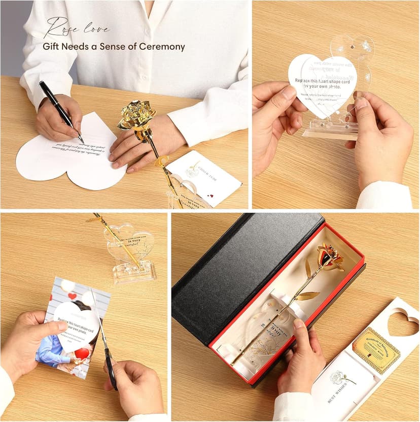 Gold Dipped Rose Real 24K Gold Rose, Genuine One of a Kind Rose Hand Dipped in 24K Golden Roses Romantic Gifts for Women in Her Birthday Anniversary Day Mothers Day