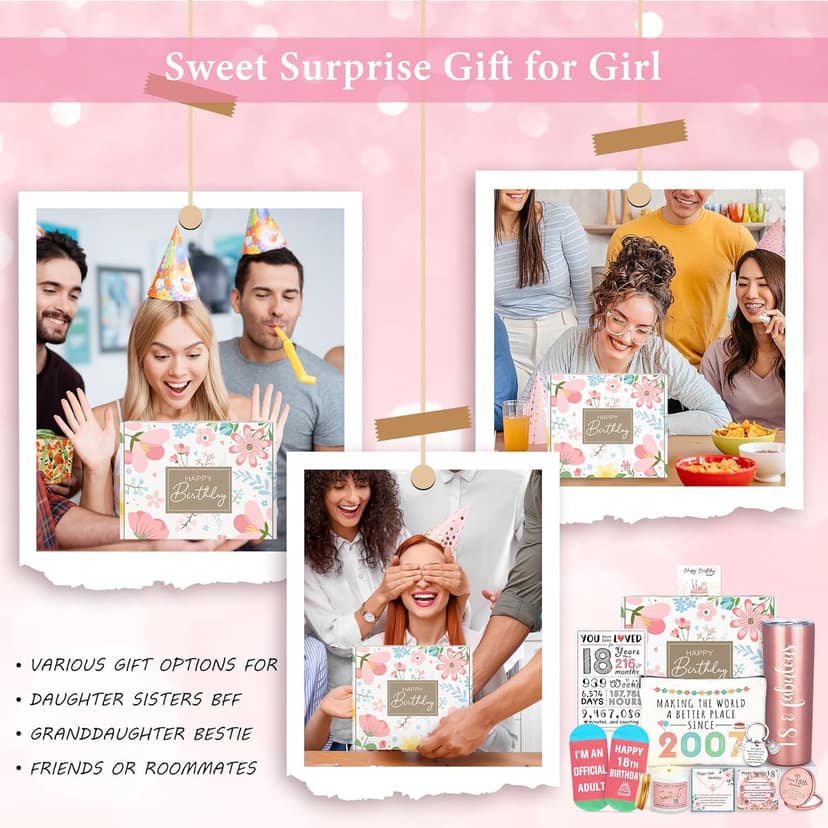 18th Birthday Gifts for Girls Trendy 18 Year Old Girl Birthday Gifts for 18 Year Old Girl Gift Ideas Unique Age 18 Gift for Female Teen Girls Her Daughter Happy 18th Decoration Presents with Tumbler