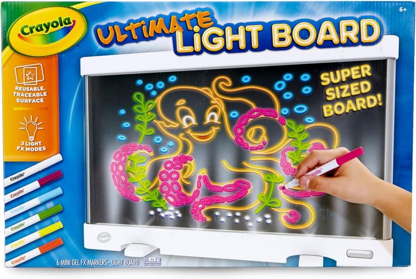 Crayola Ultimate Light Board - White, Kids Drawing Tablet, Holiday & Christmas Gifts, LED Drawing Board, Sketching Art Projector, Toys for Boys & Girls, 6+