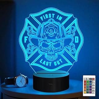 Firefighter Gifts, Fire Fighter Gifts Men, Fireman Night Light with 16 Colors Changing & Timer & Dimmer, Creative Gifts for Birthday, Father's Day, Graduation, Thank you, Xmas for Firefighter, Women