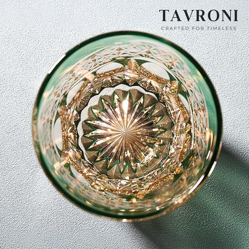 Edo Kiriko Whiskey Glasses Set of 2 - Japanese Art Glass Tumblers, Luxury Gift for Couples, Weddings, Anniversary, Perfect for Home Bar & Special Occasions, Crystal Barware with Gift Box