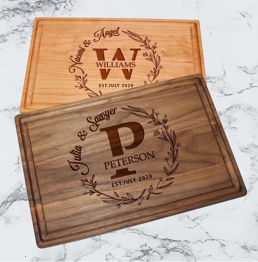 Personalized Cutting Board – Custom Cutting Board Wood Engraved Charcuterie Board, Unique Gift for Wedding, Anniversary, Bridal Shower, Couples, Christmas, Parents & Housewarming