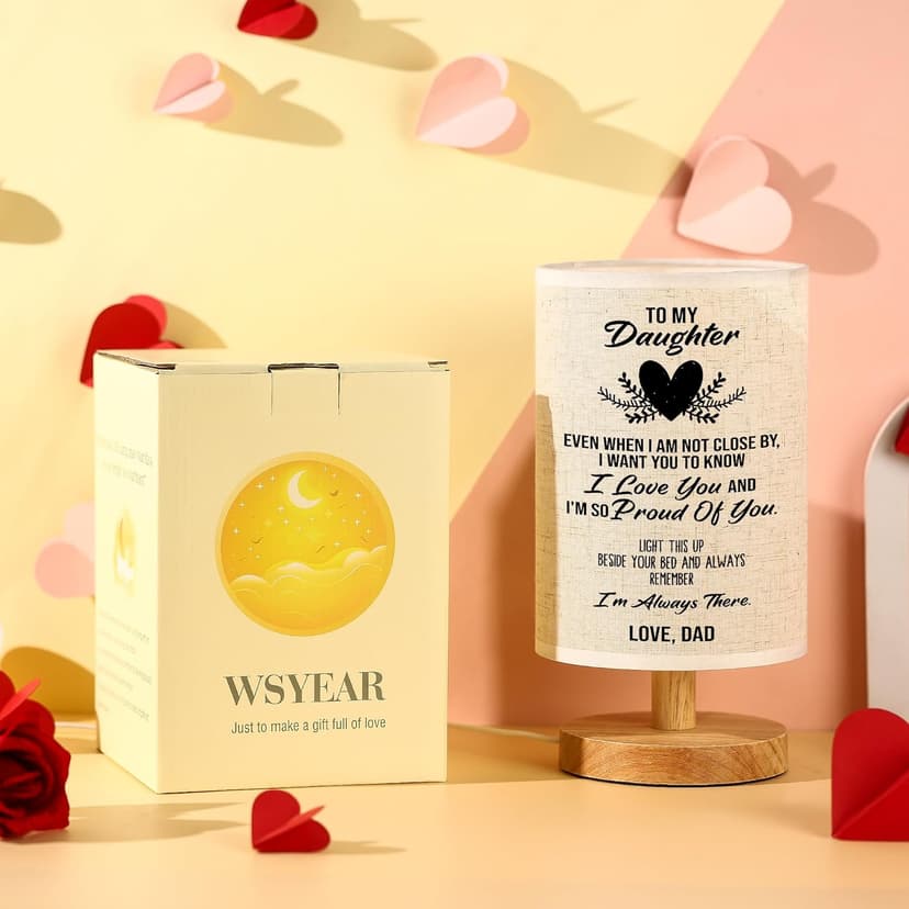 WSYEAR Birthday Gifts for Daughter from Dad,to My Daughter Gifts from Dad- Table Lamp Best Father Daughter Graduation Gifts for Grown Daughter