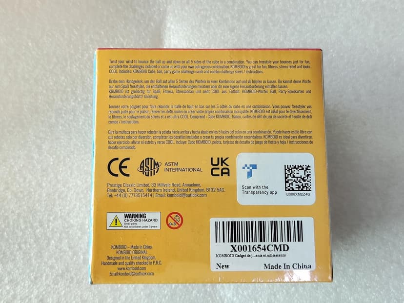 KOMBOID Ball Bouncing Skill Game for Teenagers and Adults. 12+ Years Old. Cube X 1, Single Cube, 2 Balls.