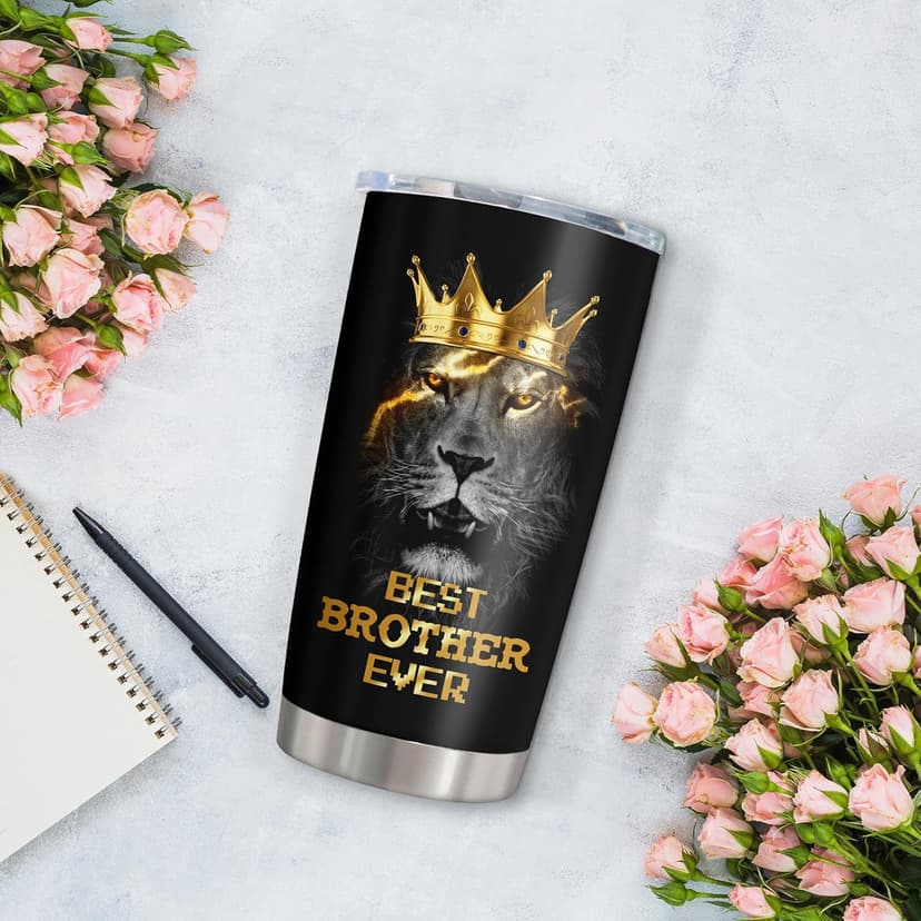 Best Gifts for Brother, Fathers Day/Christmas/Birthday Gift for Brothers Adult Tumblers 20oz, Big Brother Gifts from Sister Coffee Mug, Funny Gift for Older/Little Brothers Cup