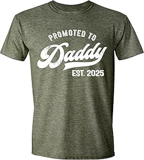 Promoted to Daddy 2025 T-Shirt Funny Humor New Dad Baby Family First Time Fathers Day Shirt