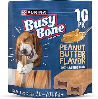 Purina Busy Bone Adult Dog Chew Bone Treats, Peanut Butter - 10 ct. Pouch