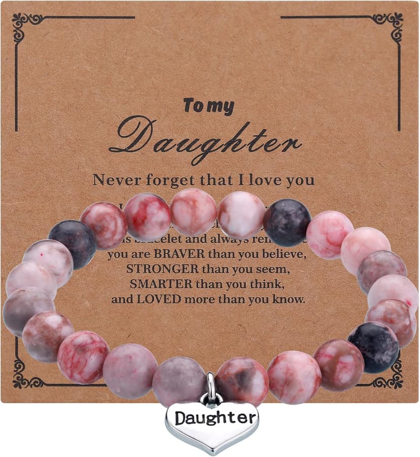iWenSheng Daughter Gift from Mom Dad - Inspirational Daughter's Bracelet from Mother Father, Birthday Christmas Graduation Gifts for Daughters