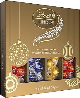 Lindt LINDOR Assorted Chocolate Candy Truffles Gift Box, Assorted Chocolate with Smooth, Melting Truffle Center, 7.6 oz.