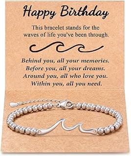 Tarsus Birthday Gifts for Women, Through The Waves of Life, Birthday Bracelet for Women Friend Sister Daughter Mom Grandma...