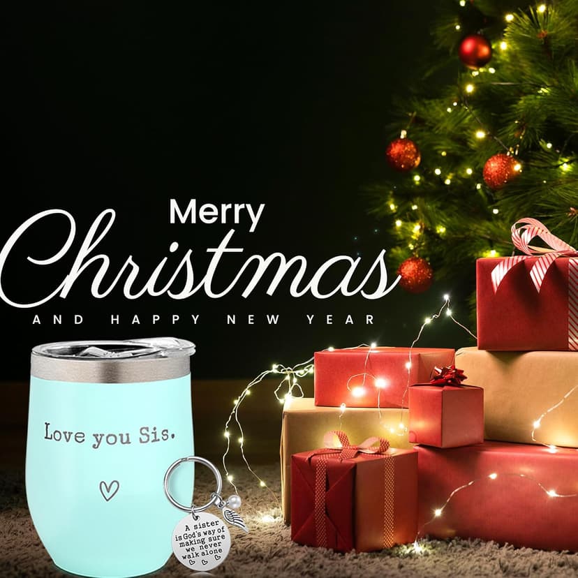 Sisters Gifts from Sister - I Love You Sis-Christmas Gift Birthday Gift for Sister - Sisters Gifts - 12oz Coffee Tumbler for Besties, Girls(Mint)