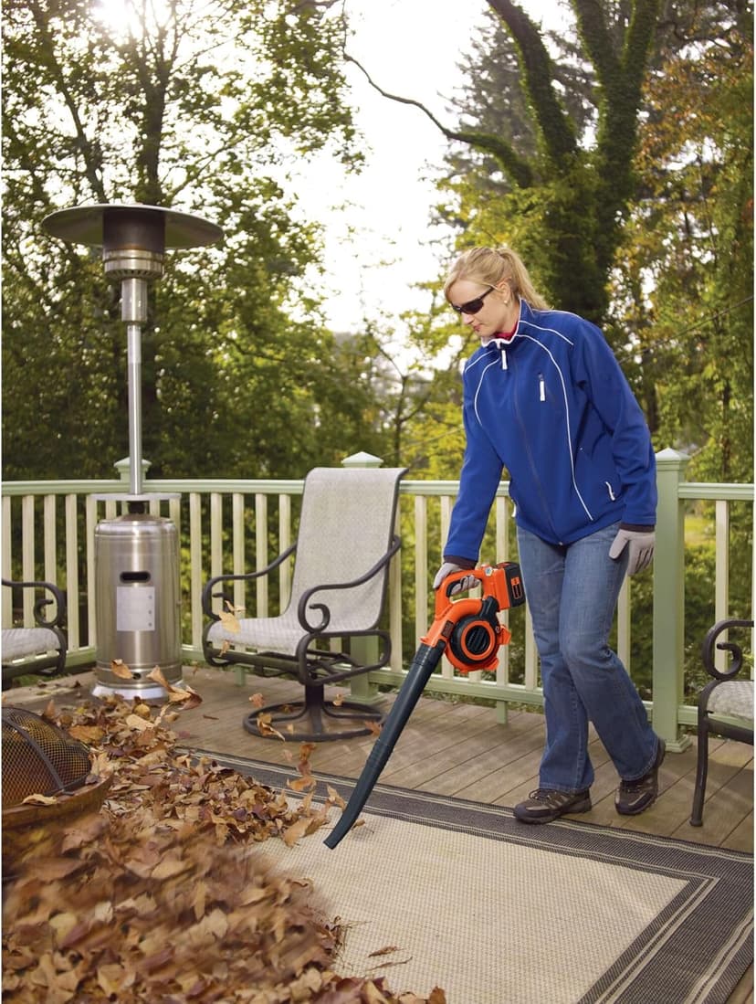BLACK+DECKER Leaf Blower Cordless Leaf Vacuum and Mulcher Combo Kit, Battery and Charger Included, 40V 120 mph Air Speed, 6-Speed Dial, Built-in Scraper with Collection Bag (LSWV36)
