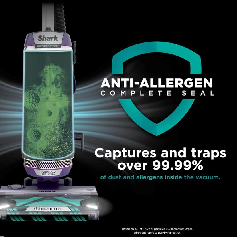 Shark POWERDETECT Upright Vacuum Cleaner with HEPA Filter, Heavy Duty Vacuum with Powerful Suction for Pet Hair Pickup, DuoClean Technology, Powered Lift-Away, Ideal for Carpets & Hardfloors, AZ4002