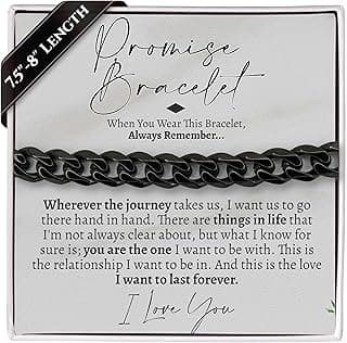 Love You This Much Promise Cuban Bracelet, Romantic Gift for Boyfriend, Appreciation Gift for Boyfriend, Cute Small Gift for Boyfriend, Thoughtful Boyfriend
