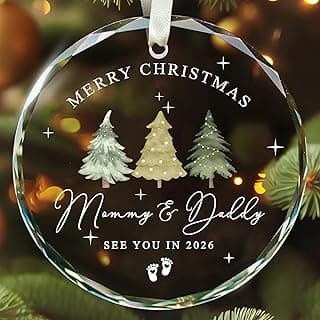 Gifts for New Parents - Expecting Parents to Be Unique Gifts - Baby Pregnancy Announcement Gift Ideas for Husband, Family - Glass Christmas Pregnancy Announcement Ornament 2026