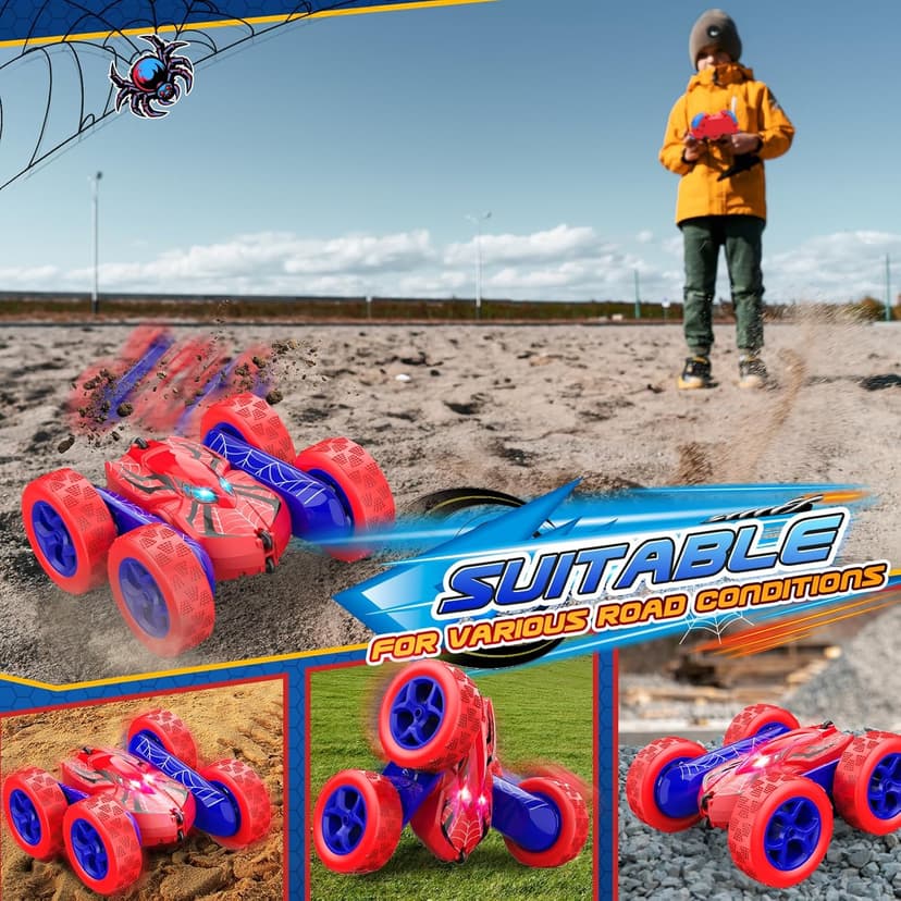 Remote Control Car,RC Cars Boys Toys for 3 4 5 6 7 8 9 10 11 12 Year Old Boy Double Sided 360°Flip 4WD Rechargeable Drift RC Race Car Birthday Gifts Christmas Basket Stuffers for Kids Age 3-12