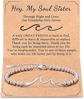 Tarsus Gift for Friends, The Waves of Life We've Through Together, Woman Friendship Gifts Idea, Wave Bracelet for Best Friend Bestie Soul Sister Birthday Gifts For Her