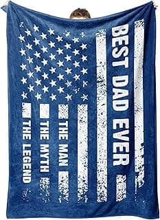 Craftique Birthday Gifts for Dad- American Flag Blanket with The Man The Myth The Legend- Dad Birthday Gift, Soft Blanket Throw for Bed Sofa Napping Camping, 60”×50”